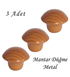 3 Adet Kayın Mantar Düğme Kulp Mobilya Çekmece Dolap Kapak Kulbu Metal Kulp Aksesuarları Vidalı