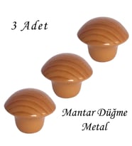 3 Adet Kayın Mantar Düğme Kulp Mobilya Çekmece Dolap Kapak Kulbu Metal Kulp Aksesuarları Vidalı