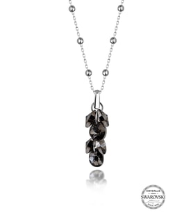 Swarovski Crystal Kadın Black Shine Salkım Gümüş Kolye