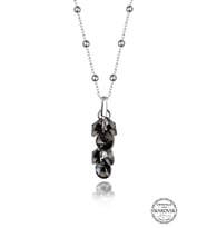 Swarovski Crystal Kadın Black Shine Salkım Gümüş Kolye