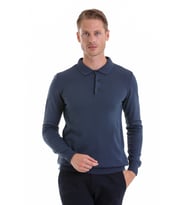 Hatemoğlu indigo Regular Fit Düz Polo Yaka Triko Kazak