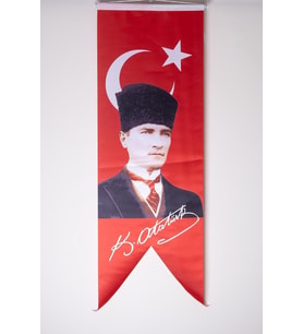 ZC Bayrak 50x150 Saten Kırlanğıç Atatürk Bayrağı Flama