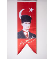 ZC Bayrak 50x150 Saten Kırlanğıç Atatürk Bayrağı Flama