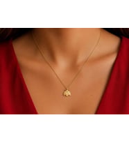 Kişiye Özel 925 Ayar Gümüş Minimalist Uğur Böceği Kolye (Gold)