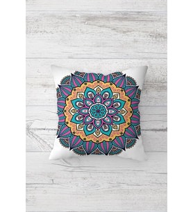 Mandala Desenli Çift Tarafı Baskılı Gizli Fermuarlı Yastık Kılıfı Kırlent Koltuk Yastık Kılıfı (Çok Renkli)