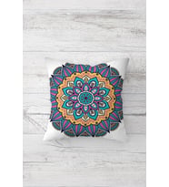 Mandala Desenli Çift Tarafı Baskılı Gizli Fermuarlı Yastık Kılıfı Kırlent Koltuk Yastık Kılıfı (Çok Renkli)