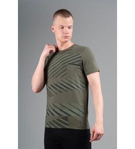 Maraton Regular Erkek Bisiklet Yaka Açık Haki- T-shirt