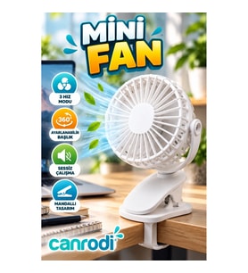 Mandallı Mini Fan – 360° Ayarlanabilir Başlık, 3 Hız Modu ve Sessiz Çalışma