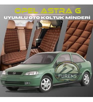 Opel Astra G Kahverengi Renk Tay Tüyü Cepli & Terletmez Sırtlı Oto Koltuk Minder Seti - Koltuk Koruma Kılıfı (ÖN & ARKA TAM SET)