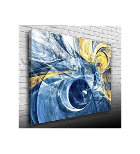 Sarı Lacivert Gece Canvas Tablo (50x70)