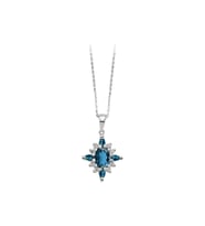 Sirius Pırlanta ve London Blue Topaz Taşlı Mai Kolye 0704P0169