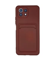 Xiaomi Mi 11 Lite Kılıf Kelvin Kartvizitli Silikon - Bordo