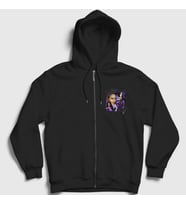 Presmono Unisex Siyah Bad Gal Rihanna Fermuarlı Kapüşonlu Sweatshirt 394810tt