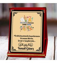 Okul Öncesi Öğretmeni Baskılı Plaket (7. Tasarım)  Kişiye Özel (Kırmızı)