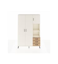 Arges Dolap 5 Raflı 3 Çekmeceli Tek Askılı 132x30x195 Aytaşı-Aytaşı/Çam