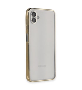 Samsung Galaxy A04 Kılıf Razer Lensli Silikon - Gold