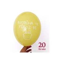Kürtçe Doğum Günü Balonu - SARI (20 adet) - Rojbuna Te Piroz Be 12 inç - 30 cm (Çok Renkli-Multı)
