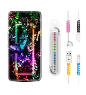 Xiaomi Redmi 8A 8 Pro 9C 9T 10C 11T Pro Kılıf Kablo Koruma Spiral Silikon Butterfly Neon 1684