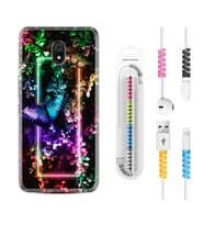 Xiaomi Redmi 8A 8 Pro 9C 9T 10C 11T Pro Kılıf Kablo Koruma Spiral Silikon Butterfly Neon 1684