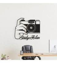 Fotoğraf Stüdyoları ve Fotoğrafçılar için Duvar Logosu Metal Tablo