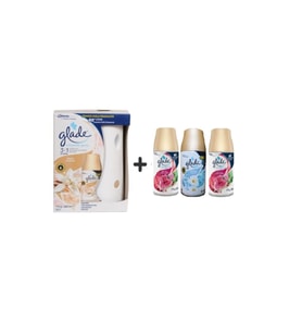 Glade Otomatik Sprey + Ipeksi Vanilya + Meyve & Çiçek Buketi X Temizliğin Ferahlığı X Meyve & Çiçek Buket = 3 X 269 Ml