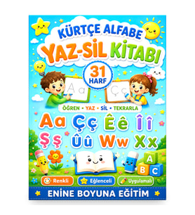 Kürtçe Alfabe Yaz-Sil Kitabı (31 Harf)