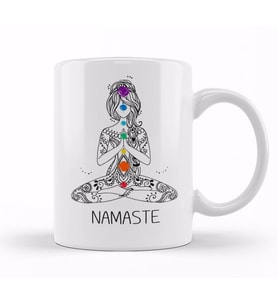 Namaste Meditated Buddha Om Yoga Buddhism Gift Kupa Bardak Porselen