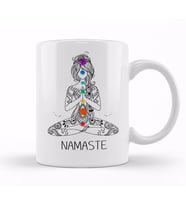 Namaste Meditated Buddha Om Yoga Buddhism Gift Kupa Bardak Porselen