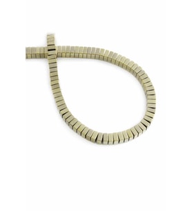Hematit Taşı Kare Kesim Parlak Antik Sarı 4x2mm Doğal Taş Dizi