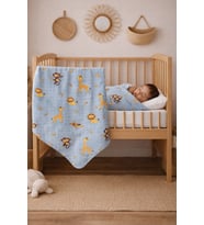 Müslin Bebek örtüsü seti 120x120 ve 70x70 2’li %100 pamuk