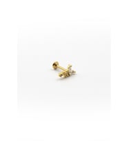 Işıltılı Kelebek Tasarım Tragus Piercing – Gold Renk, Anti Alerjik Çelik Bar