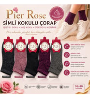 Pier Rose Simli Kadın Çorap Kokulu Parlak Soket Çorap 6 'lı Paket