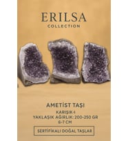 Sertifikalı Ametist Taşı Kütlesi 200-250 Gr – Doğal Ham Kristal Şifa Taşı Stresi Azalt Huzur Ver (Çok Renkli)