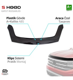 Citroen Uyumlu Berlingo ABS Plastik Kaput Rüzgarlığı 2008-2018 A+Kalite Parça