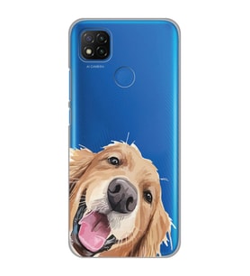 Xiaomi Redmi 9C / 10A Uyumlu Sevimli Köpek Tasarımlı Şeffaf Telefon Kılıfı
