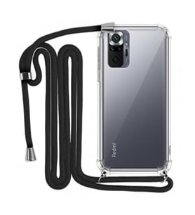 Xiaomi Redmi Note 10 PRO MAX Şeffaf Boyun Omuz Askılı İpli Kılıf (Beyaz)