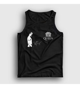 Presmono Unisex Siyah İmza Queen Freddie Mercury Atlet 34329tt