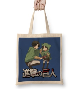 Anime Little Eren Big Levi Bez Çanta Uzun Saplı