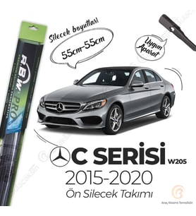RBW PRO Muz Silecek Takımı Mercedes C Serisi W205 2015-2019 ile uyumlu (Siyah)