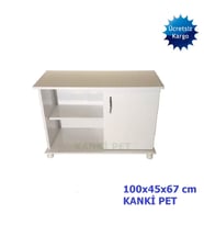 Kanki Pet KP1045 Düz Akvaryum Beyaz sehpa 100 x 45 x 67 cm