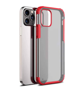 Microsonic Apple iPhone 13 Pro Max Kılıf Frosted Frame Kırmızı