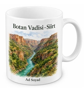 Siirt Botan Vadisi Doğu Anadolu Hatırası Porselen Kupa Bardak Hediye