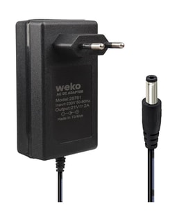 Weko 21 Volt - 2 Amper 5.5*2.5 Mm Uçlu Kırmızı Yeşil Ledli Priz Tipi Şarjlı Matkap Adaptörü