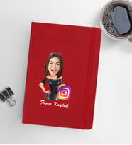 Kişiye Özel Kadın Model 13x21 Kırmızı Defter-50
