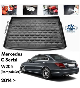 Mercedes W205 C Class Bagaj Havuzu Paspası Rampalı Set