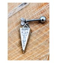 Çelik Zirkon Taşlı Piercing