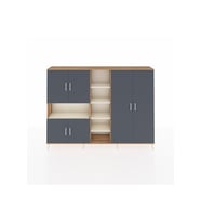 Arges Dolap 13 Raflı 6 Kapaklı 220x30x163 Çam-Antrasit/Aytaşı