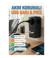 Winnboss Akım Korumalı Priz 4 USB Portlu Termal Koruma PC Gövde