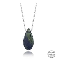 Swarovski Crystal Taşlı Drop Kesim Gümüş Kadın Kolye