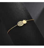 Kişiye Özel 925 Ayar Gümüş Ananas Bileklik (Gold)